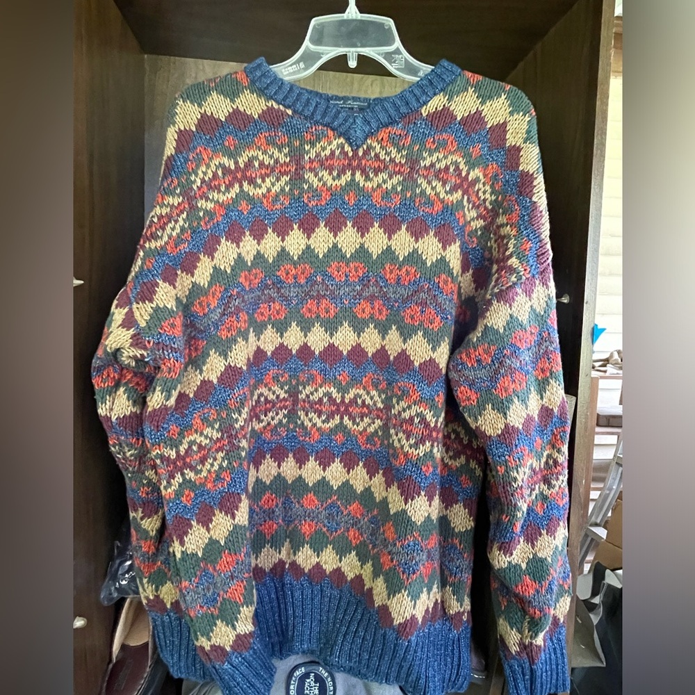 Vtg GANT Men’s Hand Framed Multicolor  Men's Sweater XL